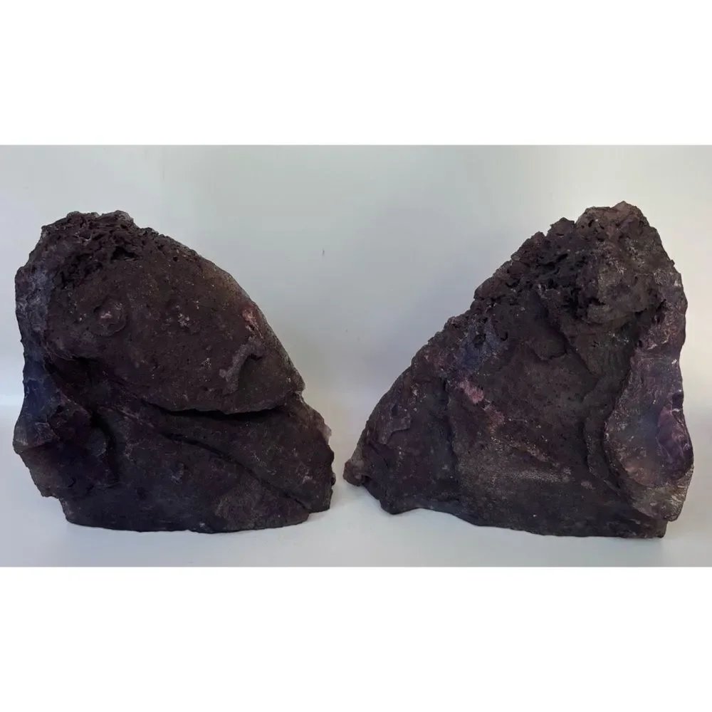 Vintage West Elm Natural Agate Druzy Bookends